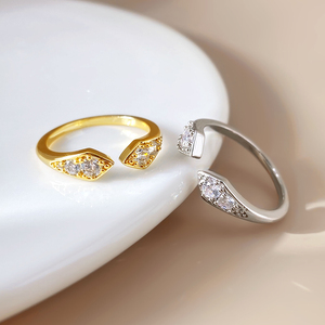 Open Style <b>Ring</b> 18K <b>Gold</b> Plated Minimalist Jewelry Paved Zircon Cobra Head Design <b>Rings</b> for Women - Product Image 4