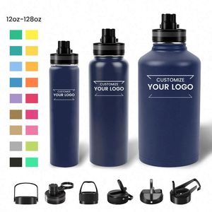 Bouteilles d'eau en acier inoxydable avec impression sérigraphique 3D, couleurs, logos et tailles personnalisables. - Product Image 6