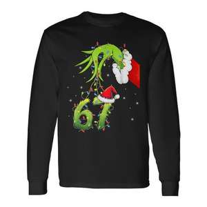 Camiseta de manga larga con diseño navideño de Six Seven 67 Meme Xmas - Product Image 1
