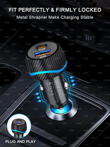 PD30W USB <span class=keywords><strong>C</strong></span> Super Fast Car Charger 60W <span class=keywords><strong>Tipo</strong></span> <span class=keywords><strong>C</strong></span> Car Carga rápida PD/PPS & QC <span class=keywords><strong>Cargador</strong></span> de encendedor de cigarrillos para Samsung iPhone 16 - Product Image 5