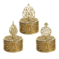 Boîte à bonbons en plastique Luckygoods ZK260606 Gold Palace pour décorations de mariage et rangement de bonbons, conteneur de rangement de bijoux, vente en gros