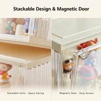 Boîte de rangement en plastique transparent empilable et détachable avec porte magnétique pour figurines d'anime, idéale pour les collectionneurs (vente en gros)