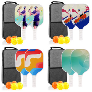 Ensemble de raquettes de pickleball avec balles et sac de transport, équipement de sport portable pour le jeu en plein air sur la plage - Product Image 1