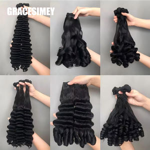 批发双拉束生原始角质层对齐头发身体波浪束人发 - Product Image 3