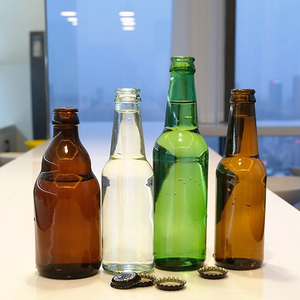Wholesale 250ml 330ml 500ml Glass <strong>Bottles</strong> Crown Cap for Brand Brandy Soda Water Beer Tequila Serving Screen Printing Surface - Product Image 2