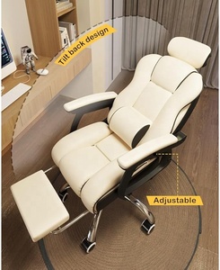 Chaises de bureau ergonomiques en cuir confortables avec protection dorsale, idéales pour la sieste et le massage, chaises de direction - Product Image 4