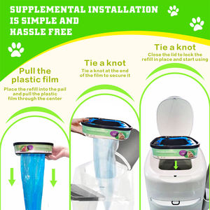 Cartouche de recharge pour bac <span class=keywords><strong>à</strong></span> litière pour chat, compatible avec les boîtes <span class=keywords><strong>à</strong></span> <span class=keywords><strong>d</strong></span>échets, contrôle des odeurs, recharge carrée, sacs poubelles pour <span class=keywords><strong>d</strong></span>échets <span class=keywords><strong>d</strong></span>'animaux - Product Image 4