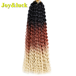350 colore 22 pollici sintetico acqua onda passione torsione ondulata estensioni dei capelli all'uncinetto Ombre rosso all'ingrosso trecce intrecciate all'uncinetto - Product Image 3