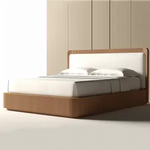 Ensembles de meubles de chambre à coucher d'intérieur en bois de luxe plate-forme en bois de taille de reine ensembles de chambre à coucher de lit double