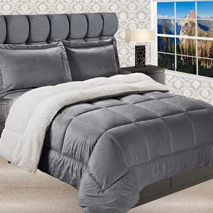 Edredón de alta calidad que vende cama de peso pesado personalizada de tamaño OEM juego de edredón de lana King 100% de lujo