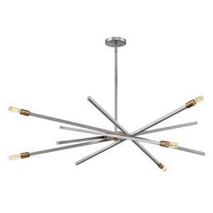 Black - Framed Chandelier with Clear <b>Crystal</b> Rods, Industrial - Glam Style for Hotel Lobbies - Product Image 5