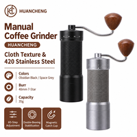 Moulin à café manuel portable CNC à réglage supérieur pour expresso et café filtre, logo personnalisé