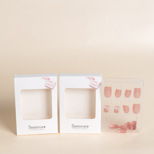 Wholesale Low moq press on nails packaging nail box custom logo box packaging nail case box with window