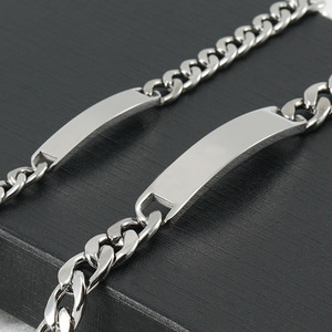 Popular Stainless Steel Curb Chain <b>ID</b> Bracelet Engravable Bracelet | Men's Fashion Bracelet Wholesale - Product Image 4