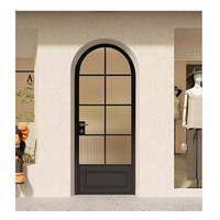 Arco semicircular personalizado de alta calidad, marco de aluminio superior, puerta abatible, estilo Retro americano para Patio