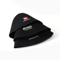 Chapeau de sauna en feutre de laine pure noire, épais, dense, sans couture, doux et chaud, avec logo brodé personnalisé et boucle de suspension