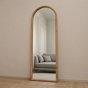 Decorative Modern House Large Grand Wide Deco Stand Up Long Length Oversized Wooden Wood Wall Full Length Floor Mirror