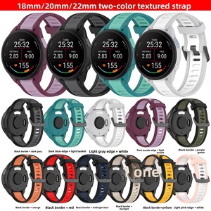 <span class=keywords><strong>Correa</strong></span> de Reloj de Silicona Texturizada de Dos Tonos de 20 mm/22 mm para <span class=keywords><strong>Garmin</strong></span> Forerunner 165, <span class=keywords><strong>Correa</strong></span> de Repuesto de Estilo Oficial - Product Image 2