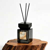 Bouteille diffuseur de parfum carrée en verre de haute qualité, 100ml, 150ml, 200ml, pour décoration intérieure, avec bouchon en bois – Vente directe usine