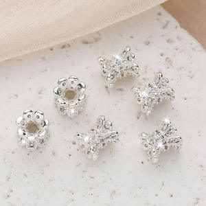 Nuevas cuentas de cintura pequeñas de circón, cuentas de cuerno de alto color de 14K chapadas en cobre, soporte de flor de doble cara, accesorios de joyería DIY - Product Image 5