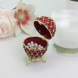 Boîte à bijoux en émail peinte à la main de la série de luxe <span class=keywords><strong>Fabergé</strong></span> Egg, cadeau unique pour Pâques, décoration de la maison - Product Image 4