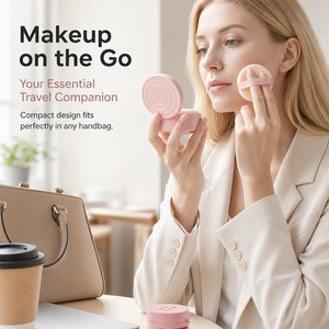 Étui portable BEIZHUO pour éponge de maquillage en silicone avec miroir, boîte de rangement anti-poussière pour houppette et outils de maquillage - Product Image 2