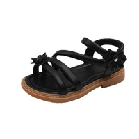 Nouvelles sandales plates à bout ouvert pour filles, collection été 2025 – Chaussures de princesse fleuries pour enfants, idéales pour l'école et la plage (pour femmes)