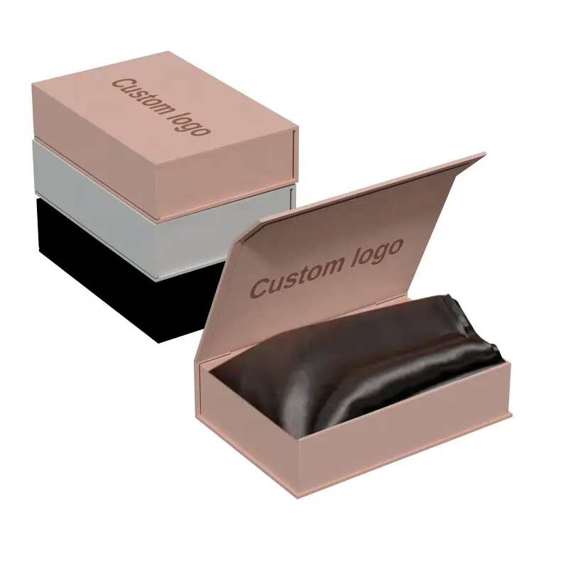 100% personalizzato di seta di gelso federa scatola di imballaggio scatola magnetica scatola di imballaggio di seta mamma federa scatola con cerniera