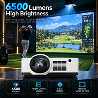 Projecteur de simulateur de golf d'intérieur 6500 lumens, projecteur laser à courte focale WUXGA 3LCD pour le golf à domicile et les studios de golf commerciaux