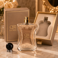 Flacon de parfum vide en verre de luxe personnalisé de 80 ml avec bouchon à sertir, emballage boîte, flacon échantillon en verre transparent avec pulvérisateur