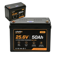 Jiuyu 25.6V 50Ah LiFePO4 Batterij Deep Cycle Bluetooth BMS 6000 Cycli Graad A 1280Wh Solar RV