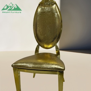 Chaise de banquet de luxe Wayon en acier inoxydable doré durable, dossier moderne, <span class=keywords><strong>pour</strong></span> hôtel, <span class=keywords><strong>mariage</strong></span>, restaurant, salon, <span class=keywords><strong>villa</strong></span> - Product Image 4
