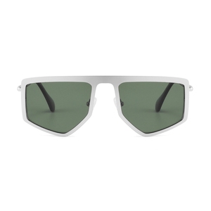 Gafas de Sol Rectangulares con Montura Metálica Completa, Lentes Verdes, 100% Protección UV, Unisex, Casuales, para Adultos - Product Image 5