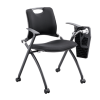 Chaise de formation à assise relevable avec roulettes, chaise de séminaire mobile à roulement fluide, sièges imbriqués pour une salle de formation confortable