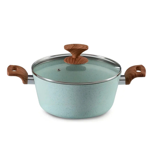 Modern <b>Ceramic</b> Marble Coated Pot <b>Pan</b> Glass Lids Bakelite Handles Gas Induction Non-Stick Aluminum Cookware Set - Product Image 3
