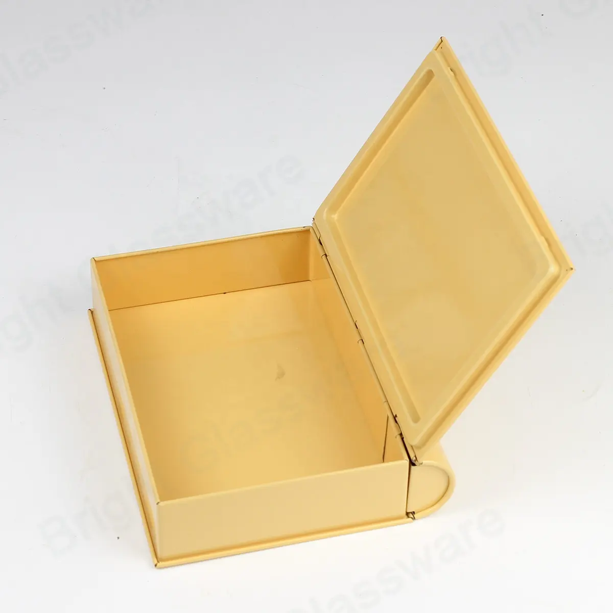 カスタム印刷されたゴールドブック型の空のクリスマスキャンディークッキーティンコンテナボックス