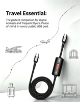 Câble de charge USB-C PD60W sécurisé en gros, câble de données USB-C avec bloqueur de données, protégez la confidentialité de vos données, câble de charge USB-C sécurisé verrouillable