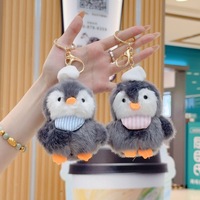 Porte-clés Peluche Pingouin Doudou Mignon de Dessin Animé, Ornement Souple à Suspendre pour Sac, Pendentif pour Sac d'École, Jouet à Griffes, Vente en Gros