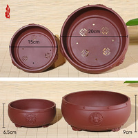 Pot à bonsaï en plastique de forme de tambour chinois classique, diamètre 12 cm, hauteur 6 cm, pour la maison, le jardin, le sol, les centres commerciaux, vente en gros, minimaliste