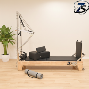 Offre Spéciale : Ensemble de Reformer Pilates <span class=keywords><strong>Zeus</strong></span> Shield Durable et Réglable – Lit de Fitness Professionnel pour Yoga et Pilates en Bois de Chêne/Érable pour Studio - Product Image 1