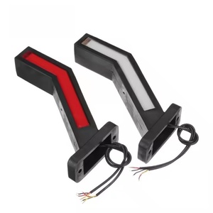 Feux de position latéraux de remplacement pour camion et remorque à LED 12V-24V, rouge et blanc, trois côtés, clignotants séquentiels, feu arrière de frein unique 8W - Product Image 1