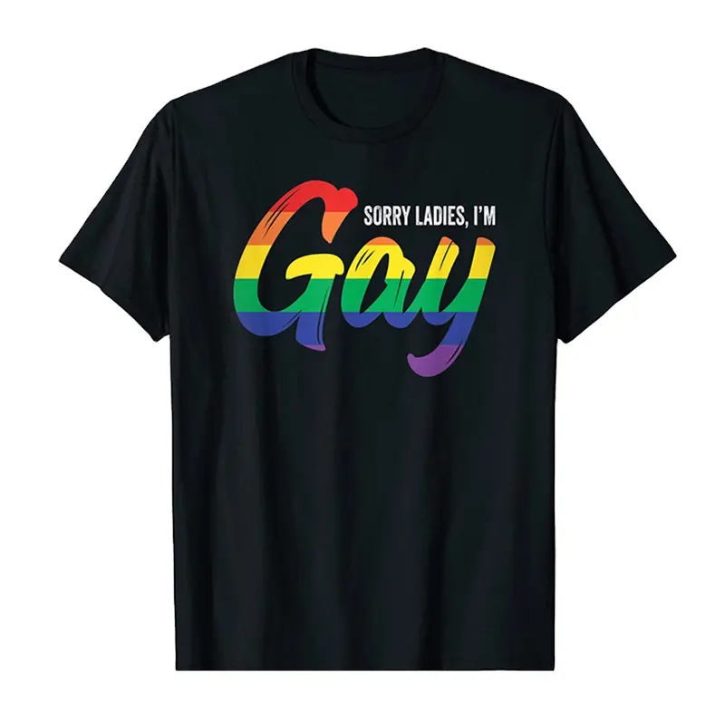 OEM Accept Gay Pride Design Print 100% Cotton Funny Mens Tshirt Clothing in Apparel