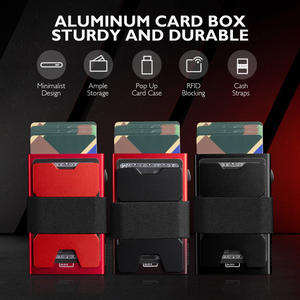 Большой палец вверх быстрый доступ черный всплывающий чехол RFID Блокировка 12 + держатель для карт металлический кошелек - Product Image 6