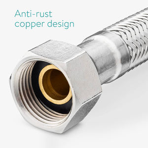 Manguera flexible corta de acero inoxidable con agujeros de una sola palanca F 1/2 X M 12 cm 35 para herramienta de torneado - Product Image 4