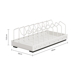 주방 캐비닛 슬라이딩 뚜껑 홀더와 팬 랙 아래 냄비 및 팬 오거나이저 꺼내기 공간 절약 - Product Image 6