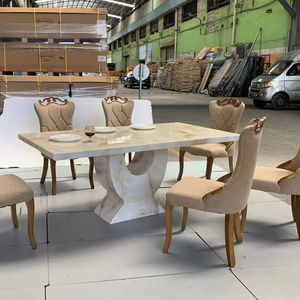 Toptan ucuz fiyat lüks modern yemek masası ve sandalye seti özelleştirilmiş mermer tezgah restoran mobilya - Product Image 1