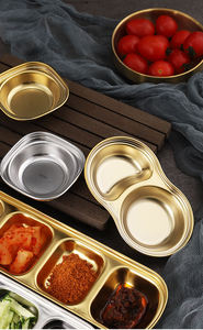 Koreanische Barbecue-Sushi-Sauce Gericht Edelstahl 1/<span class=keywords><strong>2</strong></span>/Fächer Sojasauce Tauch untertasse - Product Image 5