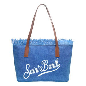 <span class=keywords><strong>Sac</strong></span> fourre-tout <span class=keywords><strong>MC2</strong></span> St Barths en toile brodée avec fermeture éclair et pompons, idéal pour les loisirs, les voyages, la plage et le shopping, collection été 2026, style européen-américain - Product Image 2