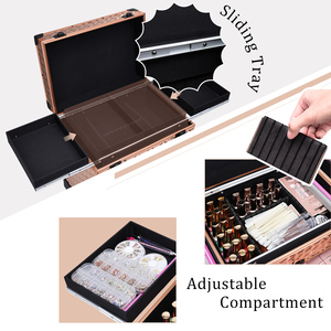 Lockable Aluminum Cosmetic Trolley <b>Case</b> Large Capacity <b>Makeup</b> Train <b>Case</b> with Wheels 2 Trays & Drawers Beauty Artist Suitcase - Product Image 2