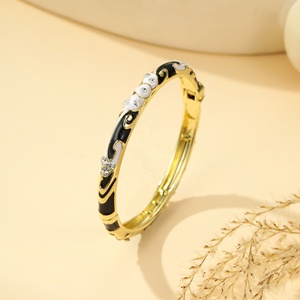 New Chinese-style Retro Crown Bracelet Enamel <b>Painting</b> Simple Style Jewelry Wholesale Oil-drip Alloy Bracelet for Women - Product Image 4